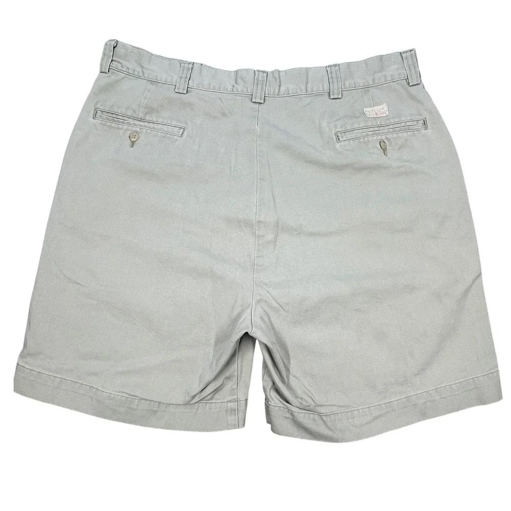 VTG Polo Ralph Lauren Tan Khaki Cotton Twill Chino Shorts Mens Size 36